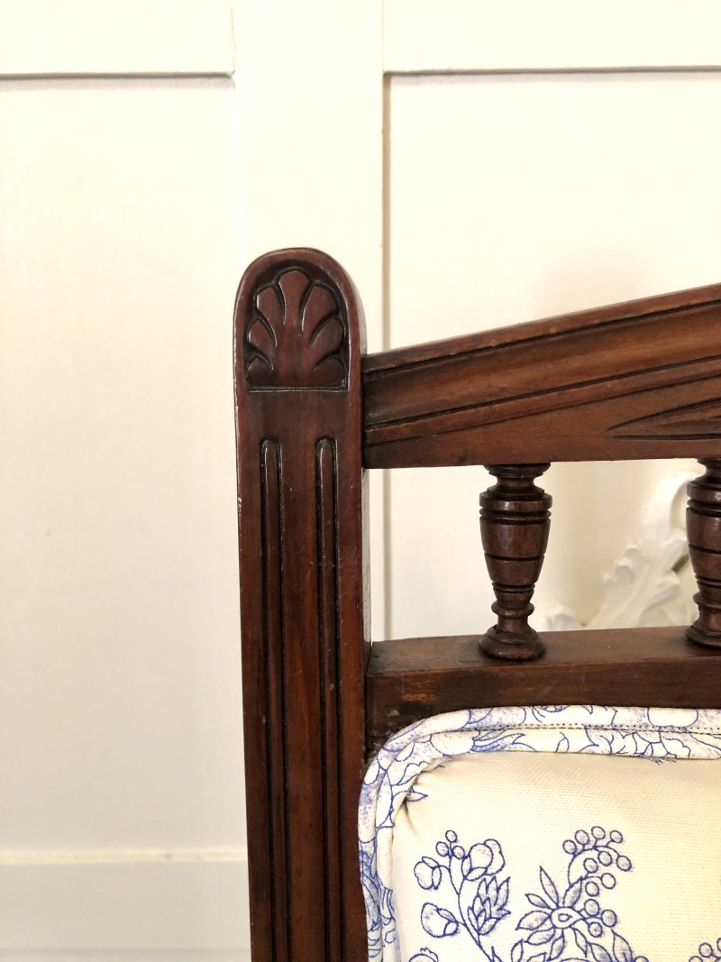 Antique Carved Walnut Ladies Chair - Image 10